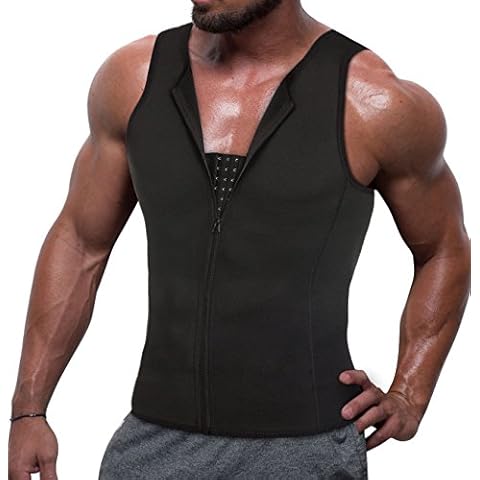 TAILONG Men Compression Shirt for Body Slimming Tank Top Shaper Tight Undershirt Tummy Control Girdle (3X-Large, Black) Cover