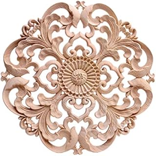BESPORTBLE Wooden Carved Onlay Applique Unpainted Wood Applique Vintage European Style Carved Decal for Home Furniture Decoration 24cm