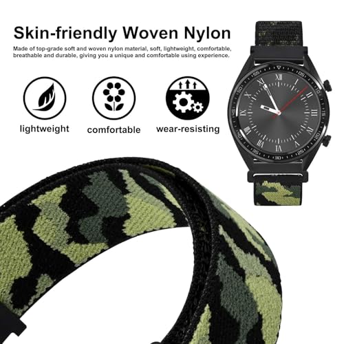 Image of WOCCI Adjustable Nylon Sport Watch Bands with Hook and Loop Fastener, Quick Release Watch Straps for Men and Women, Band Width 18mm 20mm 22mm