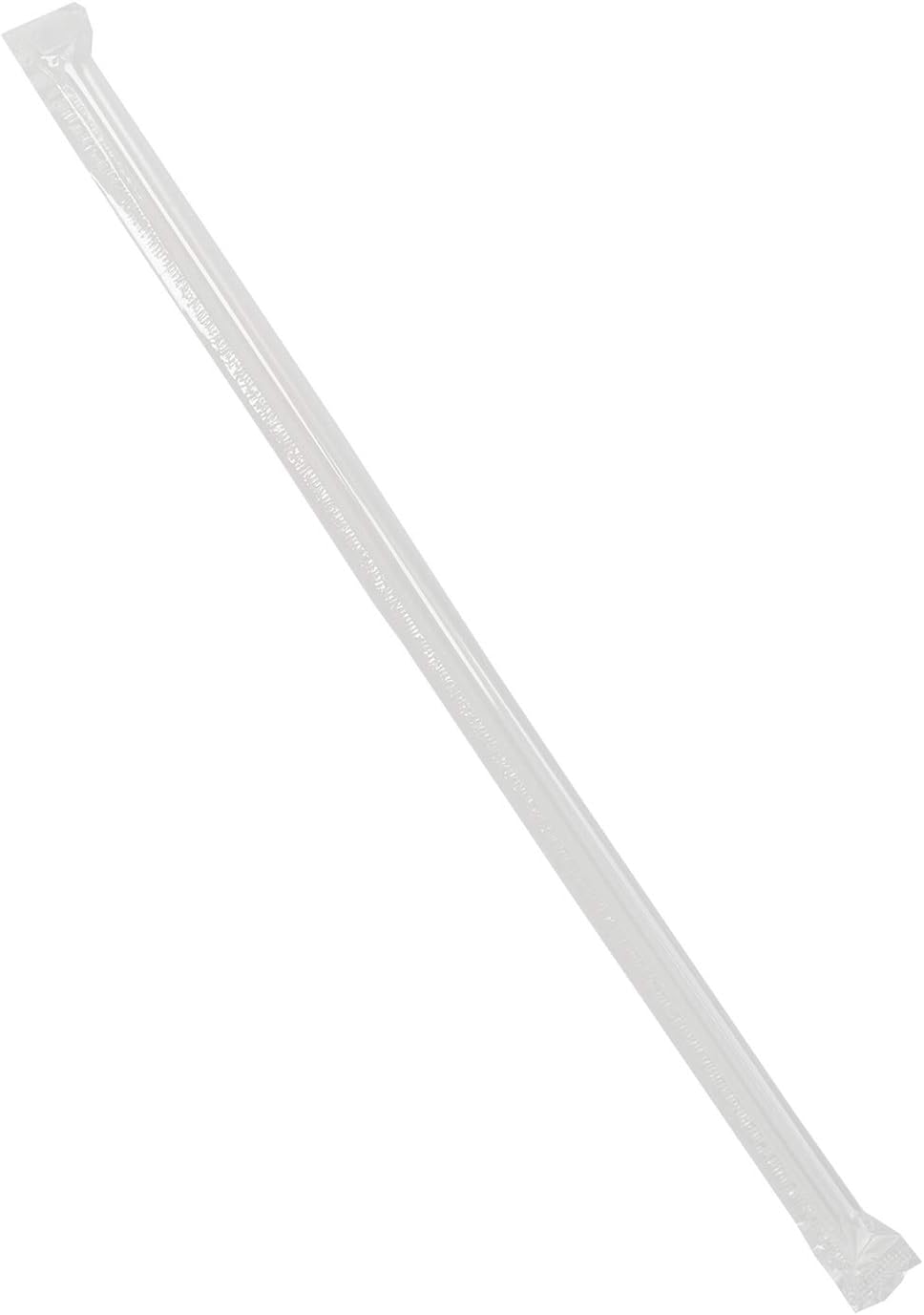 AmerCareRoyal 10.25" Giant Clear Plastic Straws, Paper Wrapped, Case of 4800