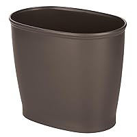 Vista 9 de mDesign - Papelera ovalada de plástico, moderna y de tamaño conveniente, para baño, cocina, cuarto de servicio, hogar, oficina, dormitorios., Negro