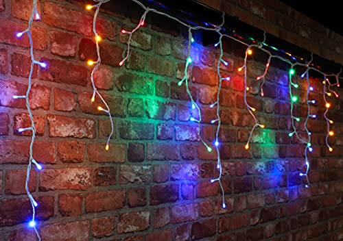 Christmas Concepts® 360 11.8m/39ft Multi Colour LED Snowing Icicle Lights with Speed Controller - Christmas Outdoor Lighting - Energy Efficient A++