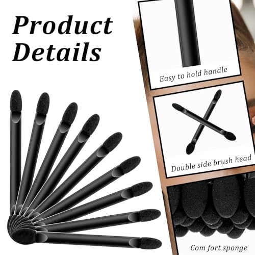 50 PCS Professional Disposable Dual Side Sponge Eyeshadow Brush - Image 3