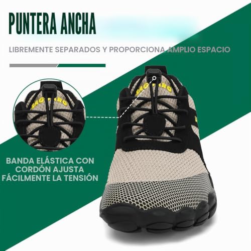 Miniatura 2 de Saguaro Zapatillas Barefoot Hombre Mujer Zapatillas Minimalistas Zapatos Barefoot Calzado Minimalistas Zapatillas De Trail Running Barefoot Shoes Para Zero Drop Suela Caqui, Gr.42 Eu