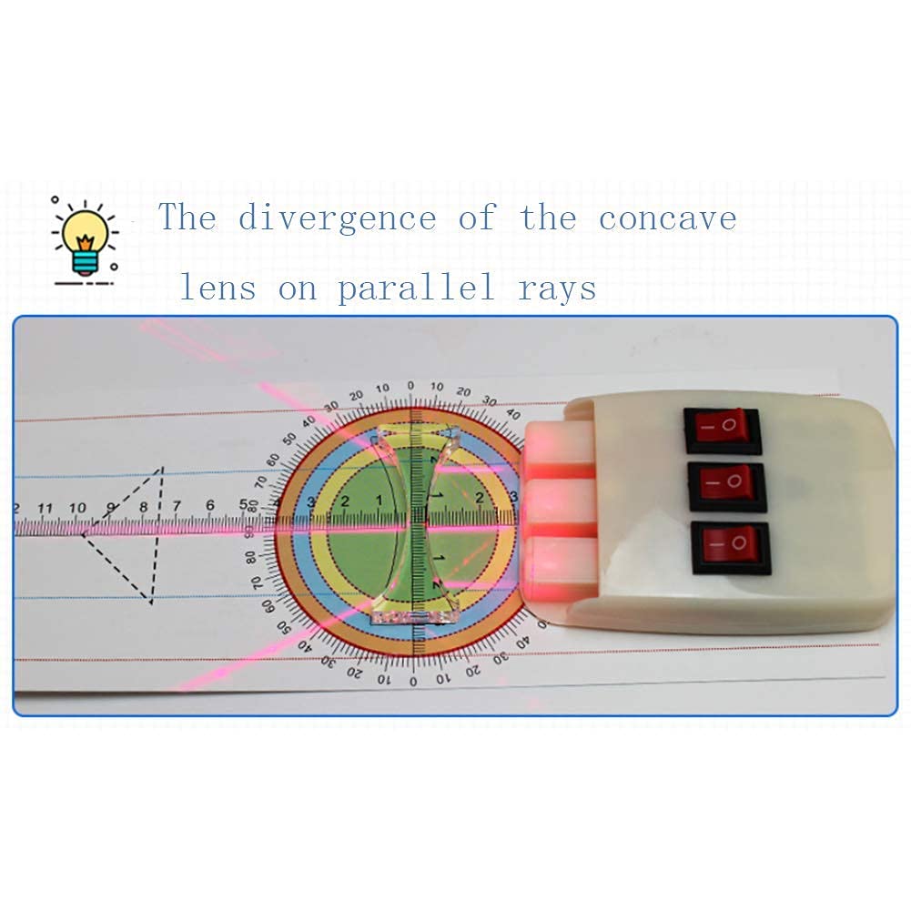 Optischer Experimentierkasten, Schulphysik-Experimentierausrüstung, komplettes Set mit Experimentierkästen, optischen Werkzeugen, Prisma, konkave Linse, Konvexe Linse