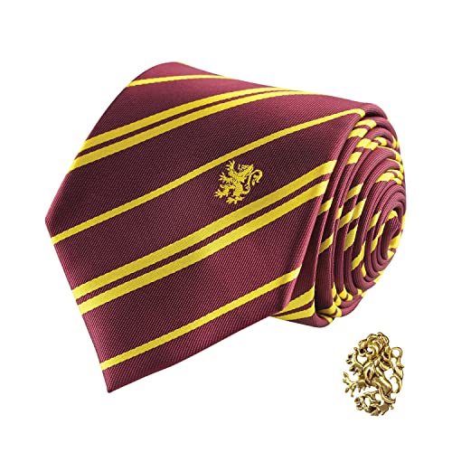 Cinereplicas - Harry Potter - Cravate avec Pin's - Edition Deluxe - Licence Officielle - Gryffondor - Taille Unique – 100% Microfibres – Livrée dans 1 Boite Cadeau - Rouge