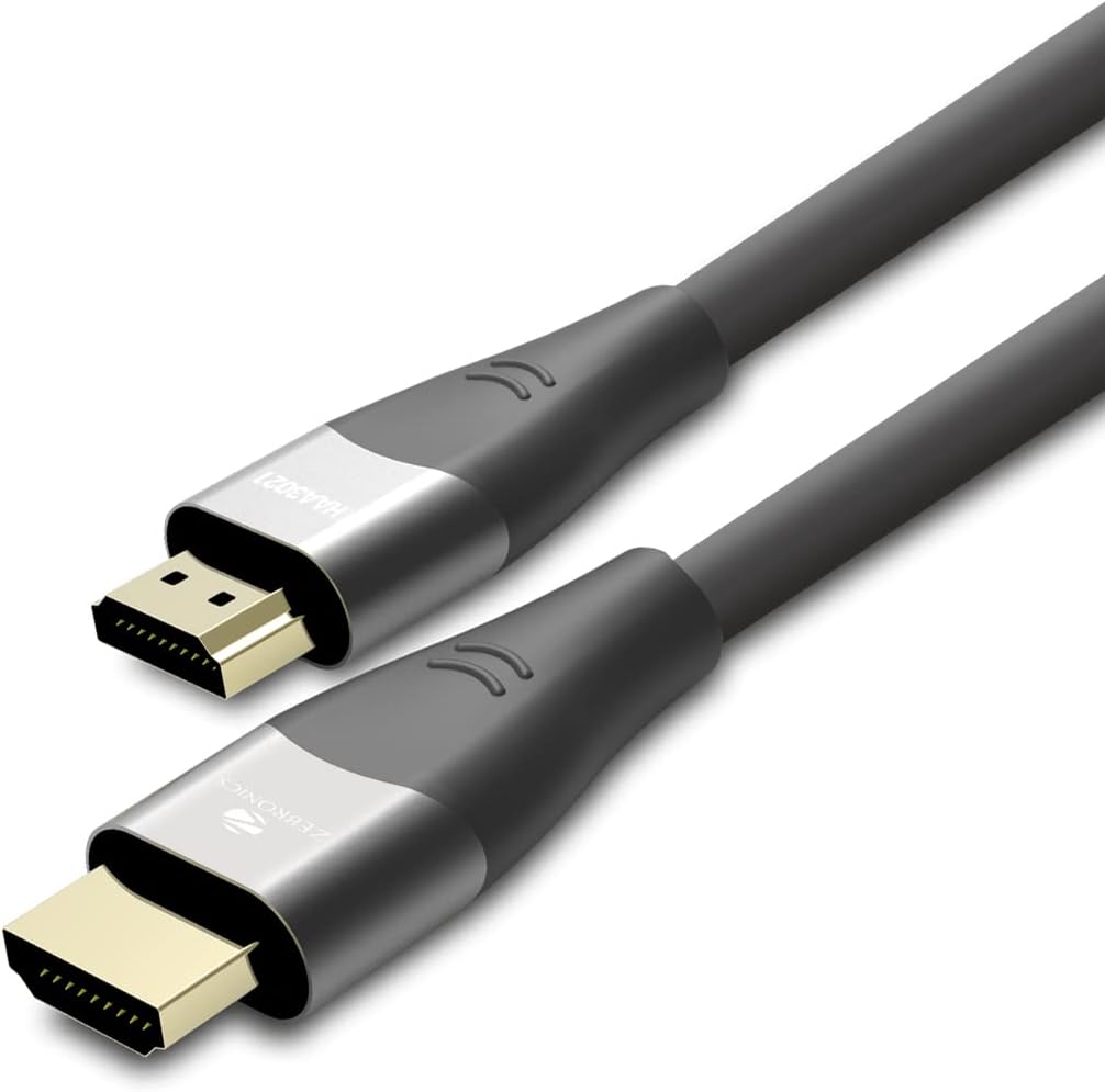 Zebronics HAA3021 HDMI Cable 2.1 with eARC & CEC, 8K @ 60Hz, 4K @ 120Hz, UHD Resolution, 3 Mtr (9.8ft), 48 Gbps Transmission, Ultra High Speed, Supports Dolby | DTS | 3D, Gold Plated, Male-to-Male