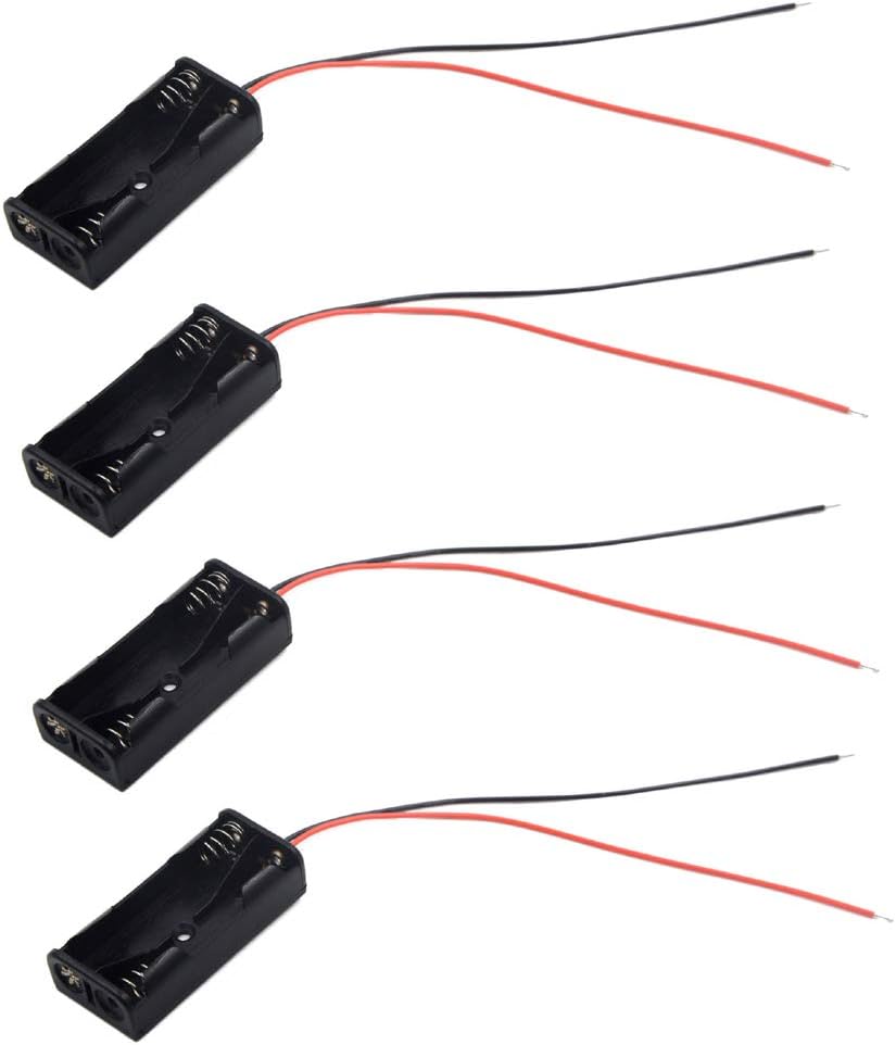 (Pack of 4 AAA Battery Holder, 2 X 1.5V AAA Battery Holder with Leads