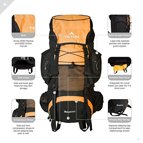image for TETON Sports Scout 3400 Internal Frame Backpack; High-Performance Back