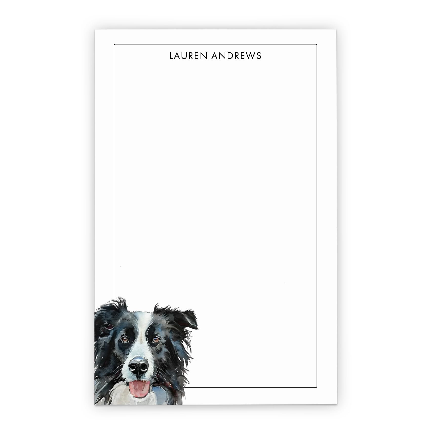 Personalized Border Collie Notepads With Name, Choose Your Dog Breed, Border Collie Stationery Set With Envelopes, Unique Gifts For Pet Owner, Note