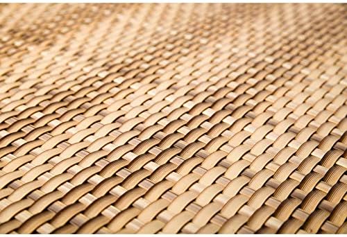 Rattan Weave Artificial Garden Privacy Fencing Balcony Screening 1m x 1m - Sand