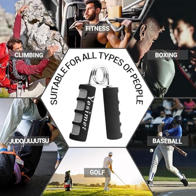 2 Pack Hand Grip Strengthener Set, Forearm Exerciser, Finger Gripper, Grip Strength Trainer, Hand Grip- Soft Foam Hand Exercise for Quickly Increasing Wrist Forearm and Finger Strength