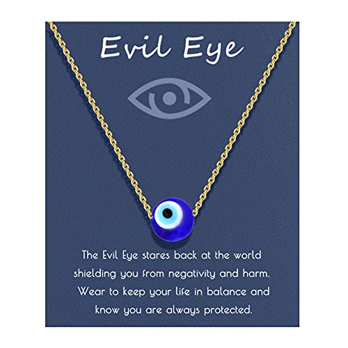 Sincere Evil Eye Necklace 14K Gold Blue Eyes Protection Amulet Pendant Necklace Lucky Ojo Turco Evil Eye Jewelry Gift For Women Girls Mother Daughter #TOP28