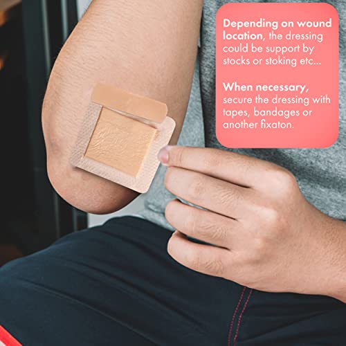 Foam Gentle Border Dressing Silicone Square Adhesive Border For Bed Sore Leg Ulcer Foot Diabetic Painless Removal High Absorbency Waterproof Wound Care 3 X 3" Pack Of 10 By Medical Is Us #TOP6