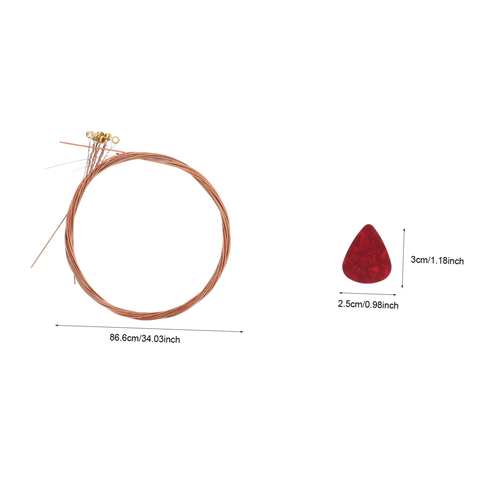 Vaguelly 26Pcs Strings Folk Guitar String and Pick Set Durable Replacement Guitar Strings with Color Picks for Acoustic Electric and Musicians Random Color