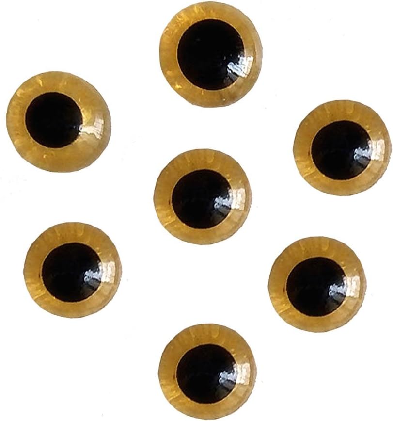 Bestartstore 1Box(100pcs) 3/4/5/6/7/8/9/10/11/12mm Amber Glass Eyes Kits for Needle Felting Bears Dolls Decoys Sewing