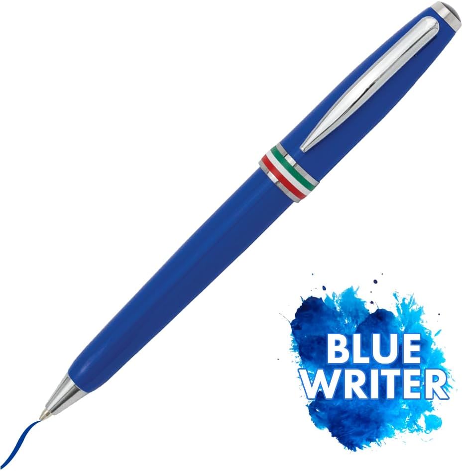 Monteverde USA Aldo Domani Italia Luxury Ballpoint Pen – Exotic Blue Finish – Smooth Blue Gel Ink – Italian Heritage Design – Refillable Parker-Style Pen