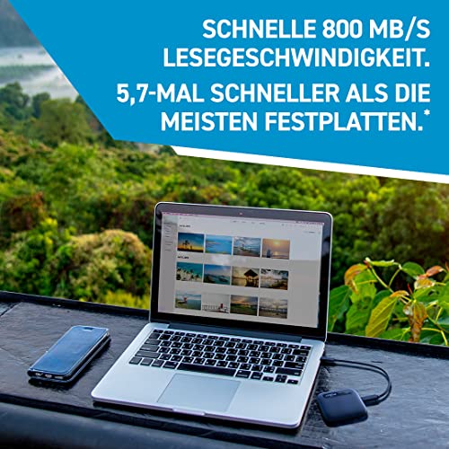 Crucial X6 2TB Externe SSD Festplatte, bis zu 800MB/s, PC und Mac, USB-C 3.2 Portable Solid State Drive - CT2000X6SSD9 – Bild 3