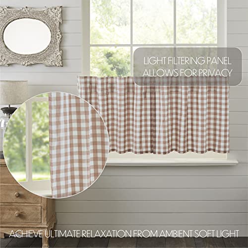 VHC-Brands-Annie-Buffalo-Portabella-Brown-Check-Farmhouse-Tier-Curtain-Set-24×36 VHC Brands Annie Buffalo Portabella Brown Check Farmhouse Tier Curtain Set 24×36