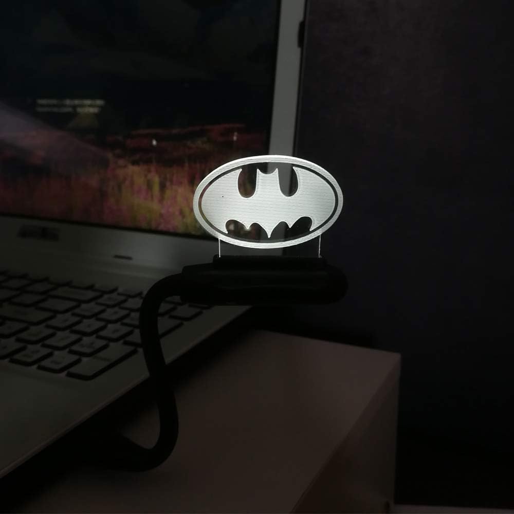 Mini USB Port Charge LED Night Light for Kid Baby Children Batman Symbol Marvel Legend Decorative Boy Gift Sleep Bedside Nursery Lamp Reading lamp for Laptop Notebook