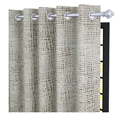 Image of Story@Home Bloom Collection Room Darkening Window Curtains 5 feet Long Set of 2 for Living Room, Bedroom, Kids Room - Light Grey