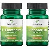 Swanson L. Plantarum - 10 Billion CFUs - Probiotic Supplement for Occasional Gas & Bloating - Supports Lower GI Tract Health* - No Refrigeration Needed - Non-GMO - 30 Vegan Capsules (2 Pack)