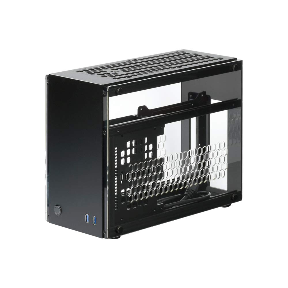 GEEEK A60 PLUS V2.0 MINI-ITX CASE Matte Black Chassis, Clear Windows