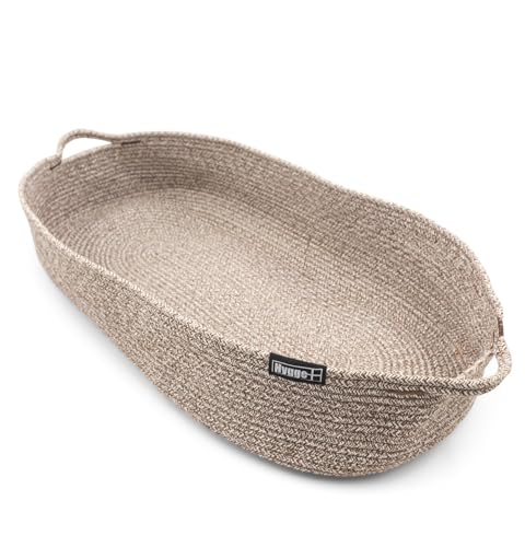 Image of Hygge + Cotton & Felt Basket, Ultra Durable and Sustinable Material, Easy to Clean and Store, Great for Baby Changing Station, Dog & Cat Bed Too! (Taupe)