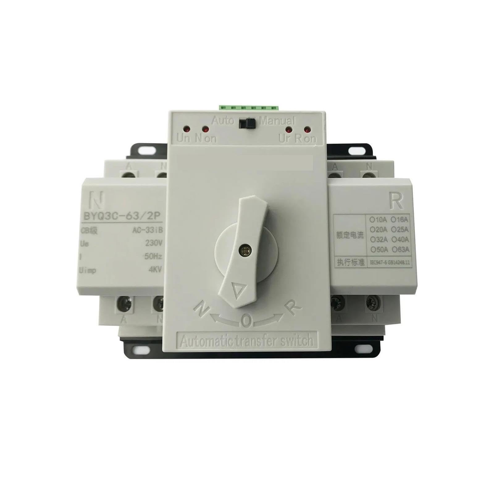Interruptor de transferencia de energía dual monofásico de 230 V