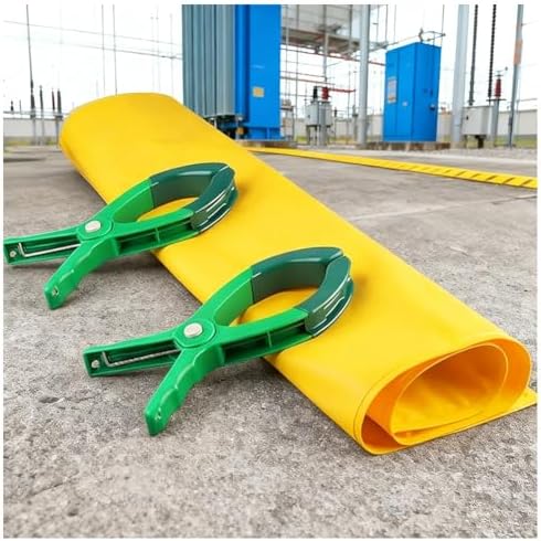 High-Voltage Insulating Blanket 0.4KV/10KV, Portable Electrical Safety Mat with 2 Insulating Clips, 400x500mm (15.74x19.68in) for Electricians and Technicians