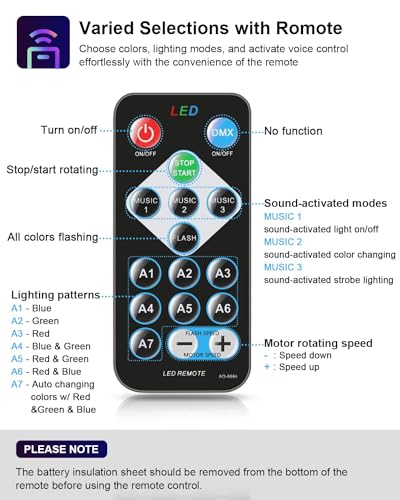 Image of Disco Ball,Disco Lights Party Light Sound Activated Party Lights W / Remote Control,7 Color Modes Strobe Light For Home Birthday(Dj Party Light)-Plastic,Corded Electric,Led,Black