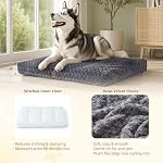 EGOHOME Dog Bed for Large Dogs, Shredded Memory Foam Fill, Washable Removable Cover, Non-Slip Bottom, Dog Crate Bed & Kennel Pad, Soft Supportive Pet Bed, CertiPUR-US, 41 x 27 Inch, Gray - Image 2