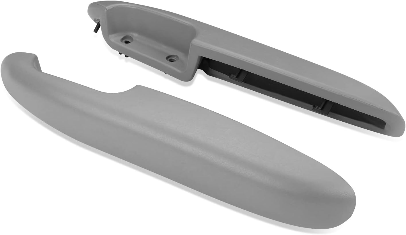 AutoDynasty Factory Style Front Door Armrests for Chevy GMC Silverado Sierra Suburban C/K 1995-2002 Manual Windows - Light Grey Pair
