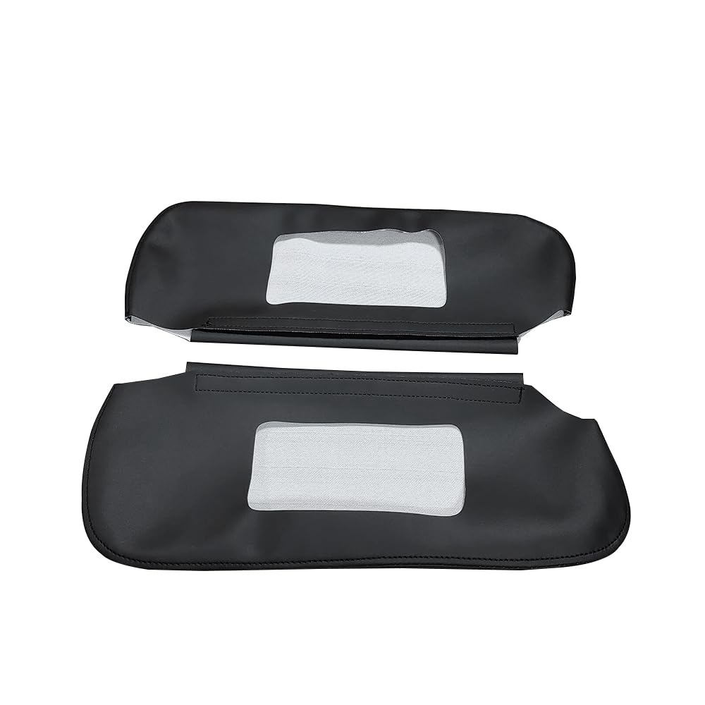 Zieichy Car Sun Visor Cover Black-Black Stitch, PU Leather Sun Visor Replacement Cover Fits for Camaro Firebird 1993 1994 1995 1996 1997 1998 1999 2000 2001 2002
