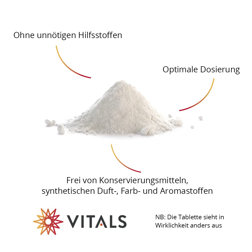 Vitals - Vitamin C Pulver Gepuffert, 200 gramm (Magnesiumascorbat). 100% Vegan. Ohne Hilfsstoffe mit 1800 mg Vitamin C und 130 mg Magnesium pro Messlöffel.