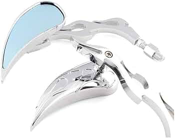 Amazon | HANSWD カスタム バイク ミラー 炎 ファイヤー 汎用 逆ネジ