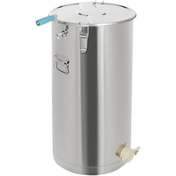Manual Honey Extractor Stainless Steel Honey Extractor 2 Honeycombs Double Bearings Equipped Honey Lock Ideal for Hobby and Professional Beekeepers 35 x 70 cm