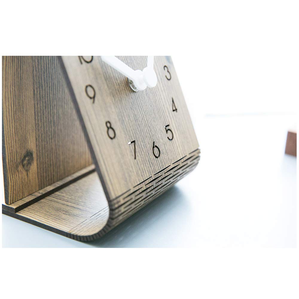 Tischuhr Holz Stille Uhr Kreative Wohnzimmer Persönlichkeit Home Mute Art Deco Moving Kinder Cartoon Charakter Nette Schlafzimmer Essentials Büro Küche Dekoration,Woodcolornumbers
