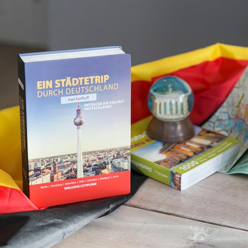 HMF 80915 Buchtresor Geldkassette Papierseiten | 23 x 15 x 4 cm | Städtetrip Deutschland