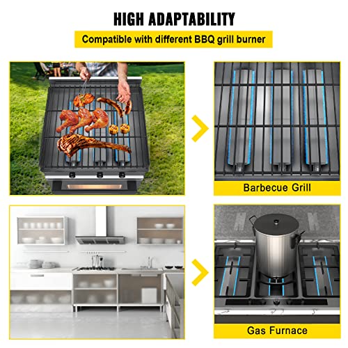Vevor Grill Burners, Stainless Steel Bbq Burners Replacement, 4 Packs Grill Burner Replacement, Flame Grill With 15.9" Length Barbecue Replacement Parts With Evenly Burning For For Premium Gas Grills #TOP5