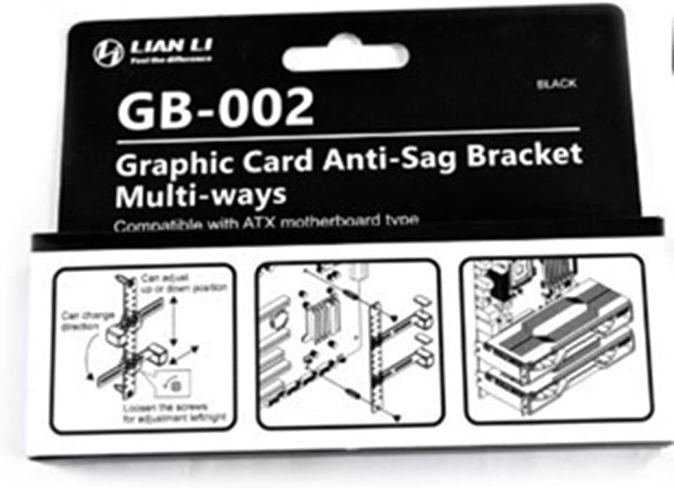 LIAN LI Graphic Card Holder, Drop Proof Bracket Kit, SLI/Crossfire Compatible, Fits Cases with mm/inch Spacers