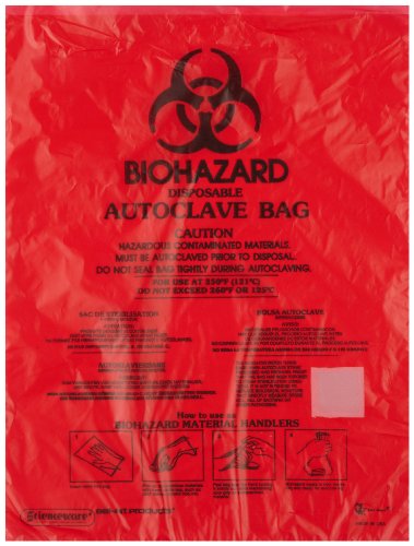 SP Bel-Art 131660001 Bench-Top Biohazard Bags; 0.018mm Thick, 0.43 Gallon Capacity, Red Polyethylene (Pack of 1000) (F13166-0001)