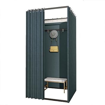 Clothing Store Fitting Room,Portable Square Changing Room,Changing Room with Blackout Curtains and Hooks,Privacy Screen Partition for Offices,Outdoor Events and Shopping Malls,100x100x200CM