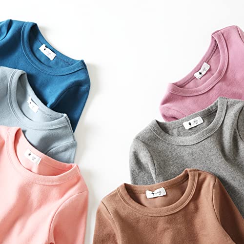 Image of POBIDOBY Toddlers Long Sleeve T-Shirt Soft Cotton Top Tees for Girls and Boys 1-Pack