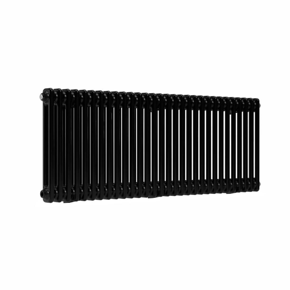 Lux Heat Black Horizontal 2 Column Traditional Radiator 500Mm (H) X 1370Mm (W)