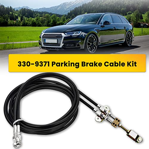 330-9371 Universal Emergency Parking Brake Cable Kit, Compatible With Lokar Floor Mount Units/Disc Or Drum Brakes, Emergency Brake Cable Kit Compatible With Dodge Charger Mustang Chevy Belair Vega Etc #TOP6