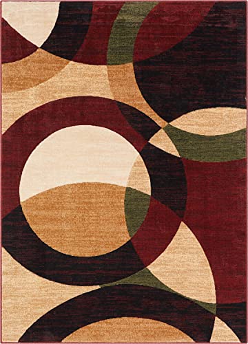 Well Woven Jackpot Multi Color Geometric Circles Modern 3X5 (3'3'' X 5') Area Rug Rings Abstract Boxes Lines Easy Care & Cleaning Shed Free Carpet #TOP1