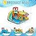 FBSPORT Inflatable Bounce House Water Slide, Bounce House for Kids with Toy Market Stand Splash Pool Bouncer Climbing Wall Water Gun Ball Dart, Bouncy Castle W/620W Blower for Outdoor Indoor, Red