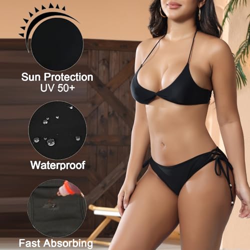 SherryDC Women Period Swimwear Menstrual Bikini Bottoms Tie Side Bathing Suit Leakproof Swim Bottoms for Teens, Grils3