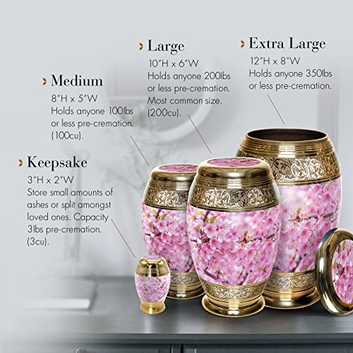 Image of Cherry Blossom Cremation Urns for Human Ashes Adult Female Urns for Ashes